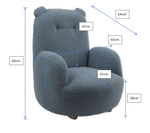 VIPACK-Fauteuil ROCKY Ours Mini Bleu