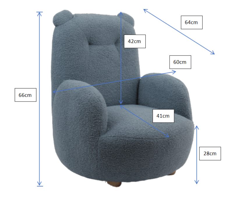 VIPACK-Fauteuil ROCKY Ours Mini Bleu