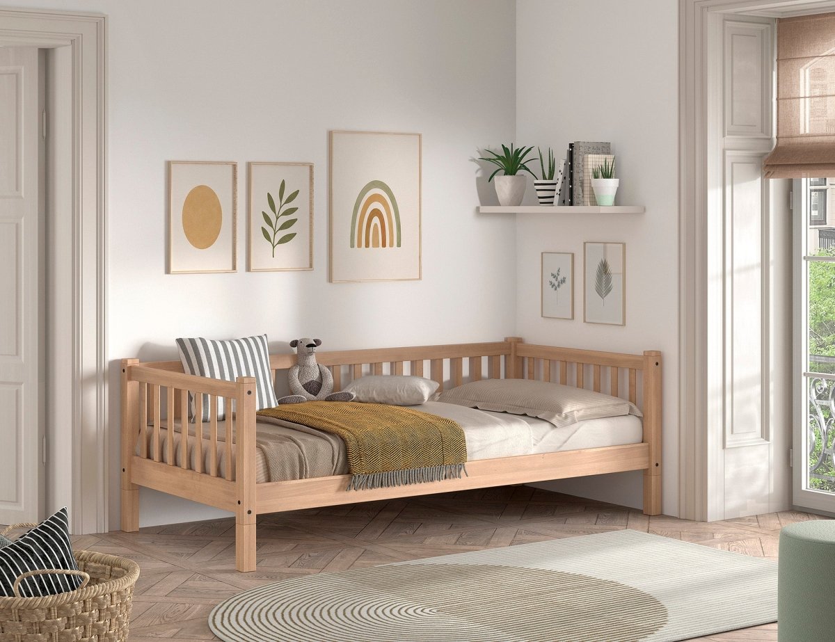VIPACK-Lit Banquette Seda – 90 x 200 Cm – En Hêtre Naturel