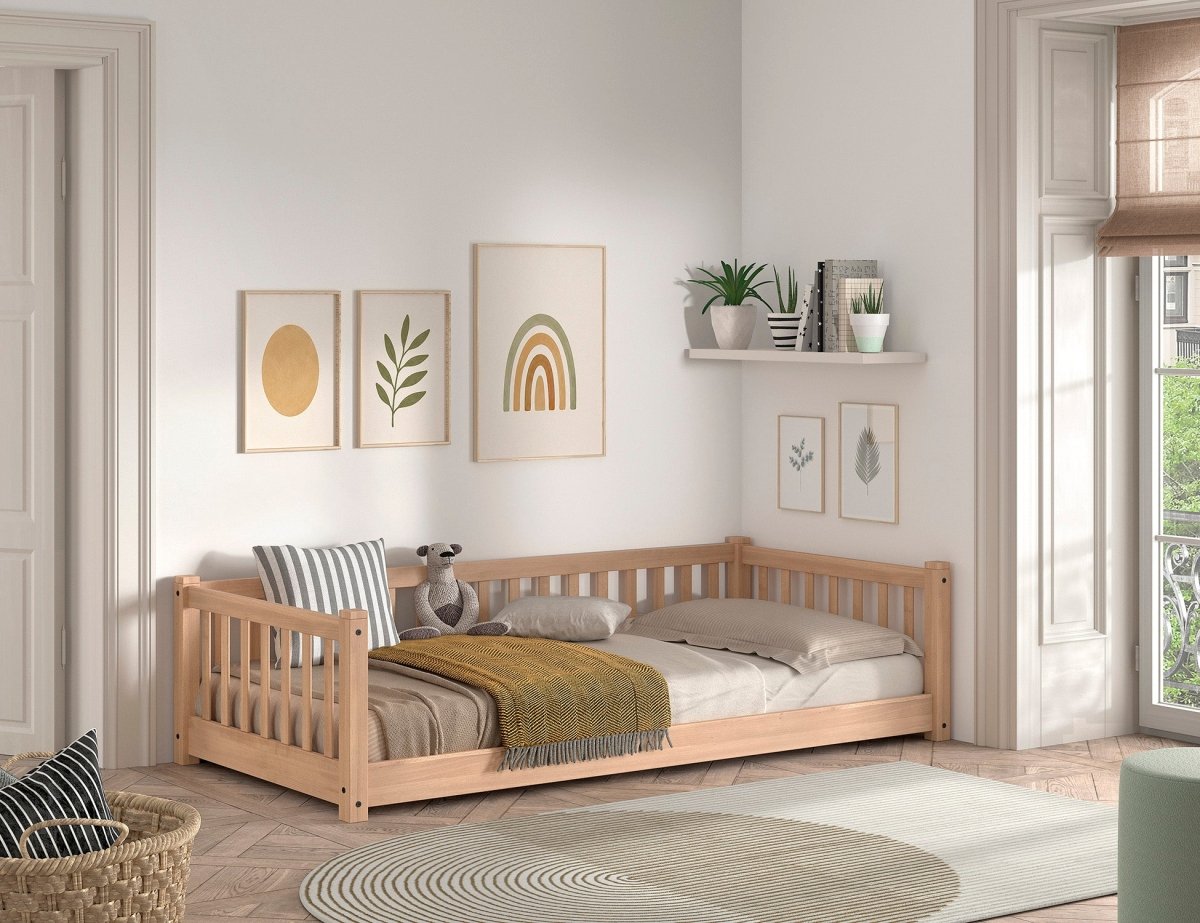 VIPACK-Lit Banquette Seda – 90 x 200 Cm – En Hêtre Naturel