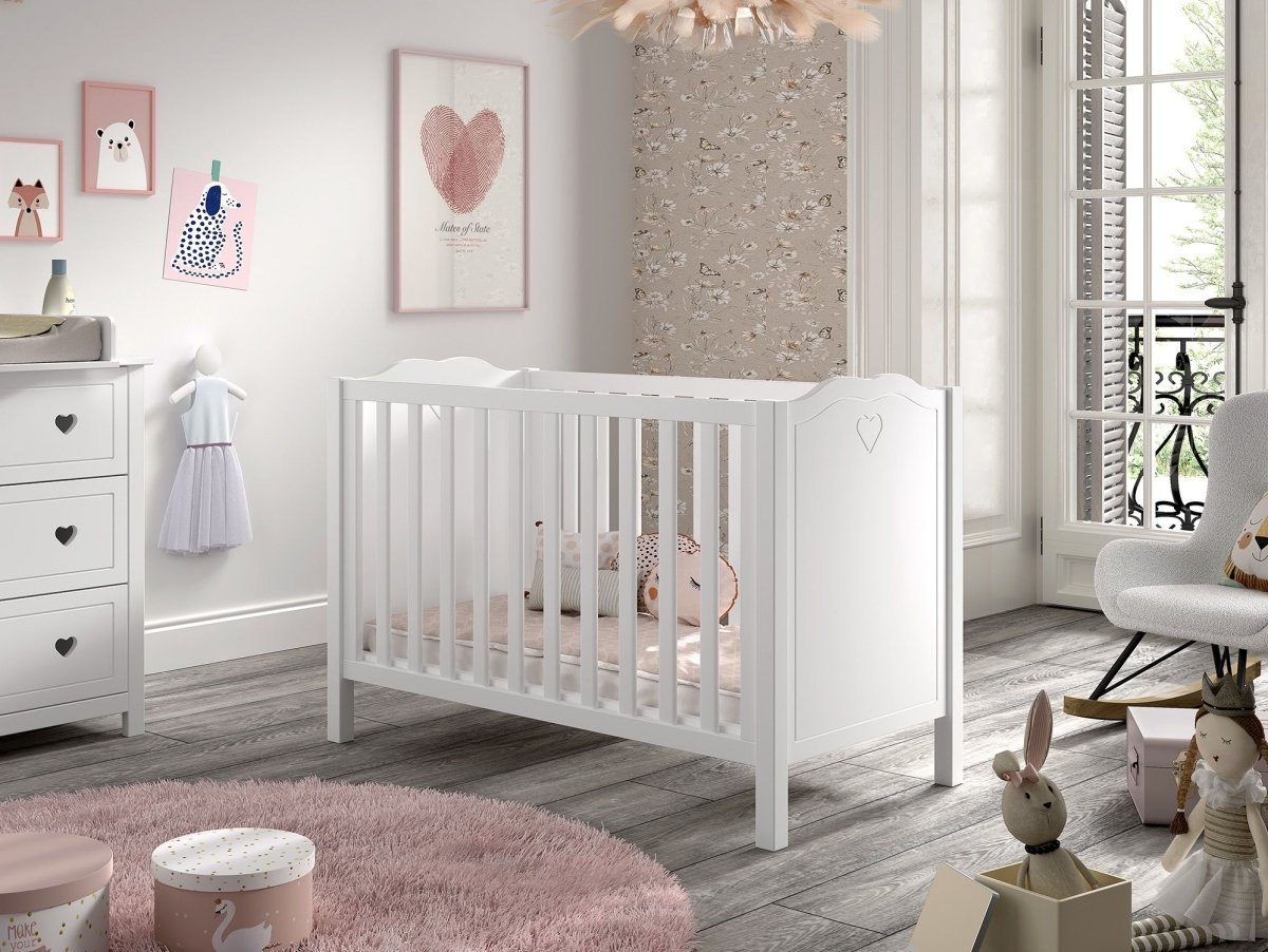 VIPACK-Lit Bébé AMORI 60x120 CM Blanc