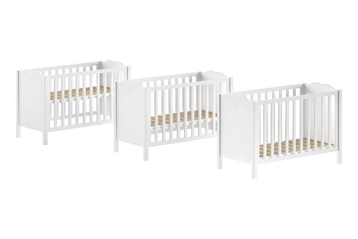VIPACK-Lit Bébé AMORI 60x120 CM Blanc