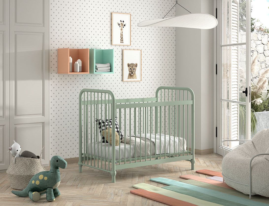 VIPACK-Lit Bébé BRONXX 60x120 cm Vert