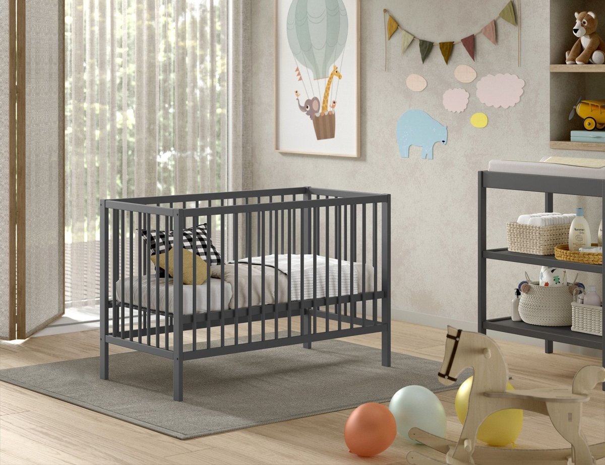 VIPACK-Lit Bébé DINO 60x120cm Anthracite