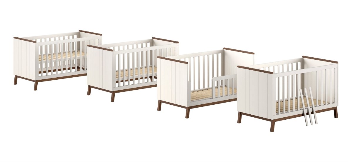 VIPACK-Lit Bébé Évolutif Sezane – 70 x 140 Cm – Argile Et Noyer