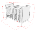 VIPACK-Lit Bébé Woods – 60 x 120 Cm – En Chêne Et Bouclette