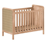 VIPACK-Lit Bébé Woods – 60 x 120 Cm – En Chêne Et Rotin