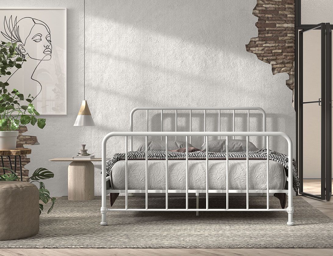 VIPACK-Lit BRONXX 160 X 200 cm Blanc