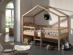 VIPACK-Lit Cabane Avec Échelle Forrest – 90 x 200 Cm – En Chêne