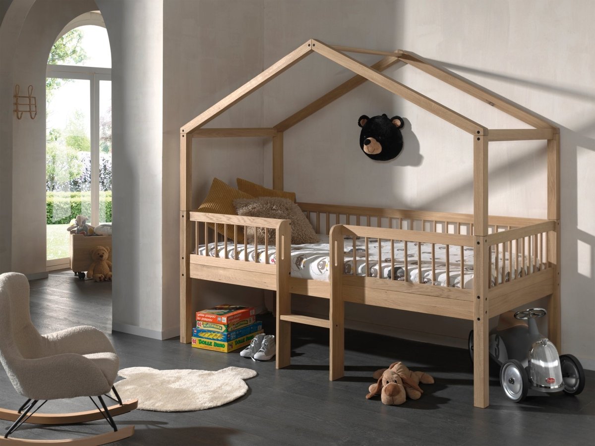 VIPACK-Lit Cabane Avec Échelle Forrest – 90 x 200 Cm – En Chêne