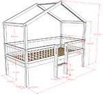 VIPACK-Lit Cabane Avec Échelle Forrest – 90 x 200 Cm – En Hêtre Blanc