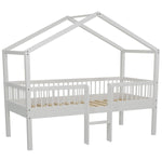 VIPACK-Lit Cabane Avec Échelle Forrest – 90 x 200 Cm – En Hêtre Blanc