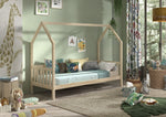 VIPACK-Lit CABANE Avec Grille 90 X 200 cm Naturel
