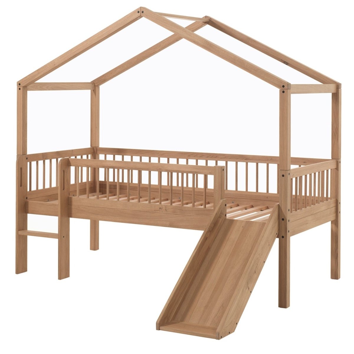 VIPACK-Lit Cabane Avec Toboggan Forrest – 90 x 200 Cm – En Chêne