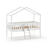 VIPACK-Lit Cabane DALLAS Avec Échelle 90x200cm Blanc