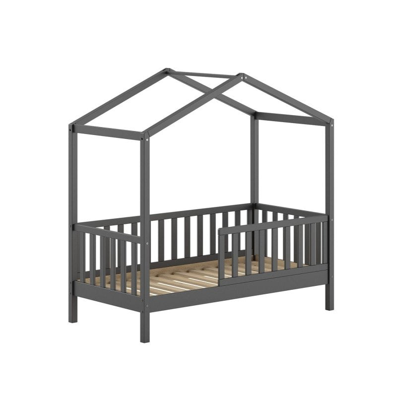 VIPACK-Lit Cabane Junior DALLAS 70x140cm Anthracite