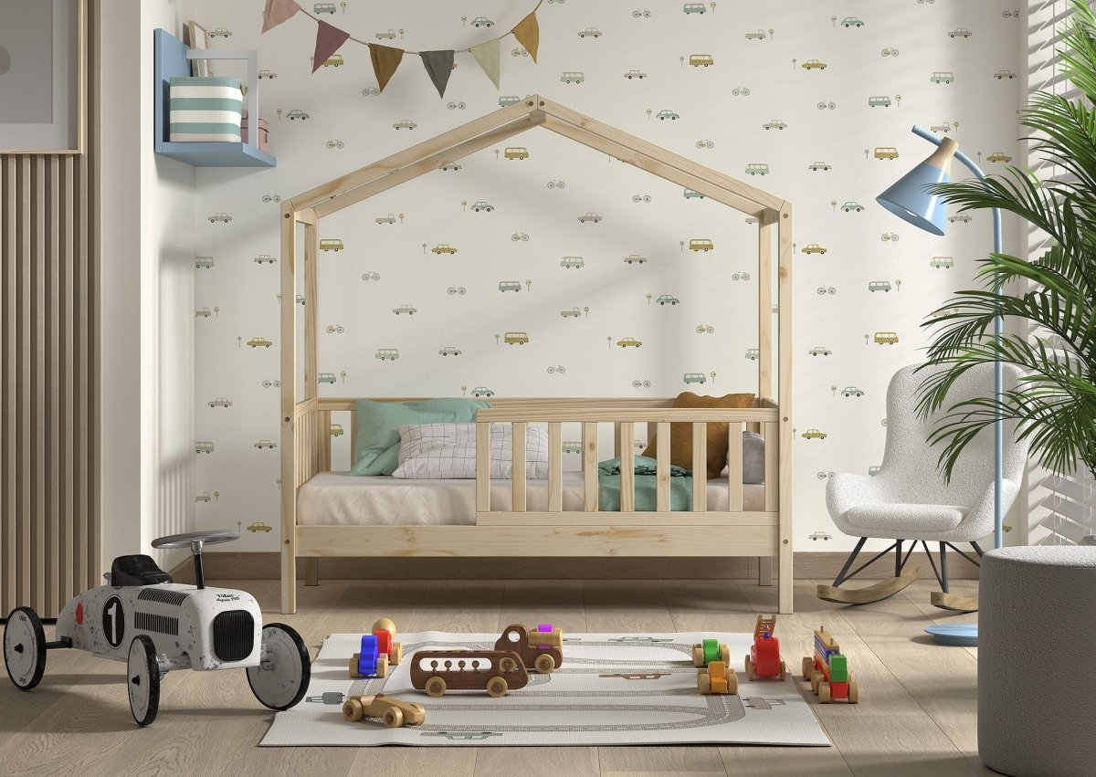 VIPACK-Lit Cabane Junior DALLAS 70x140cm Naturel