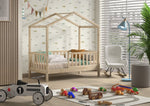 VIPACK-Lit Cabane Junior DALLAS 70x140cm Naturel