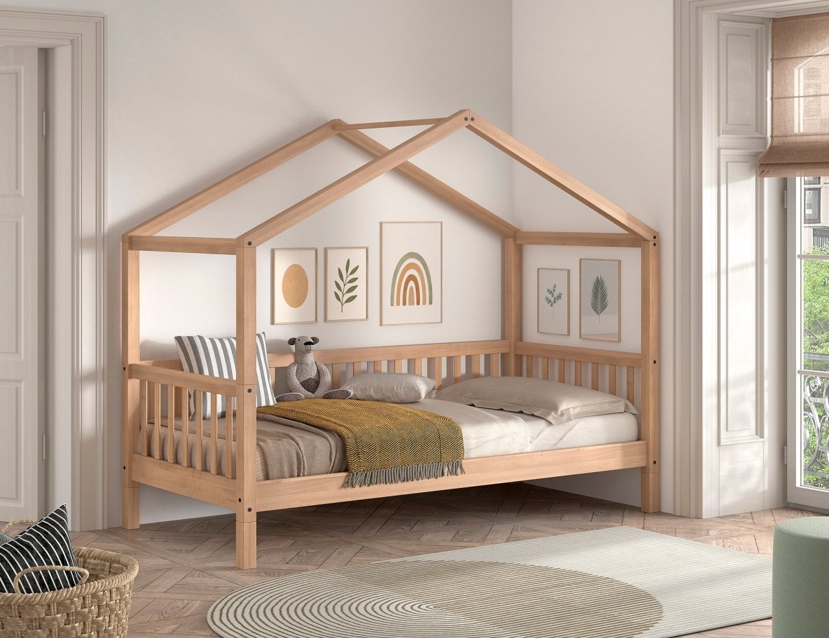 VIPACK-Lit Cabane Seda – 90 x 200 Cm – En Hêtre Naturel