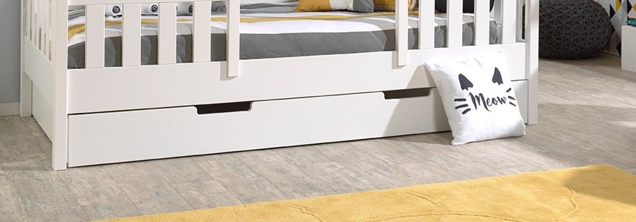 VIPACK-Lit Cabane(03) HOUSEBED 90x200cm Toit Blanc