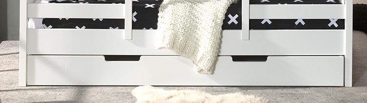VIPACK-Lit Cabane(03) HOUSEBED 90x200cm Toit Blanc