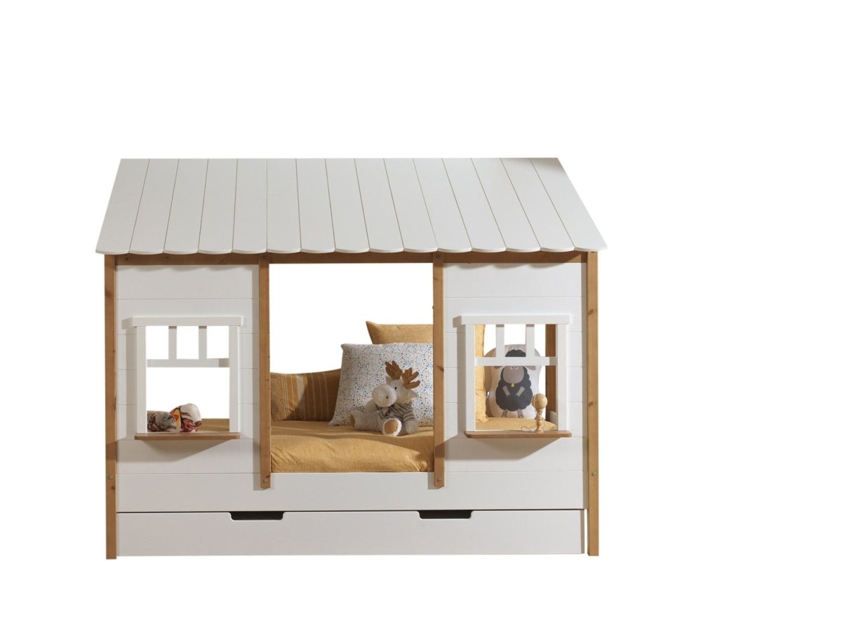 VIPACK-Lit Cabane HOUSEBED 90x200cm Blanc