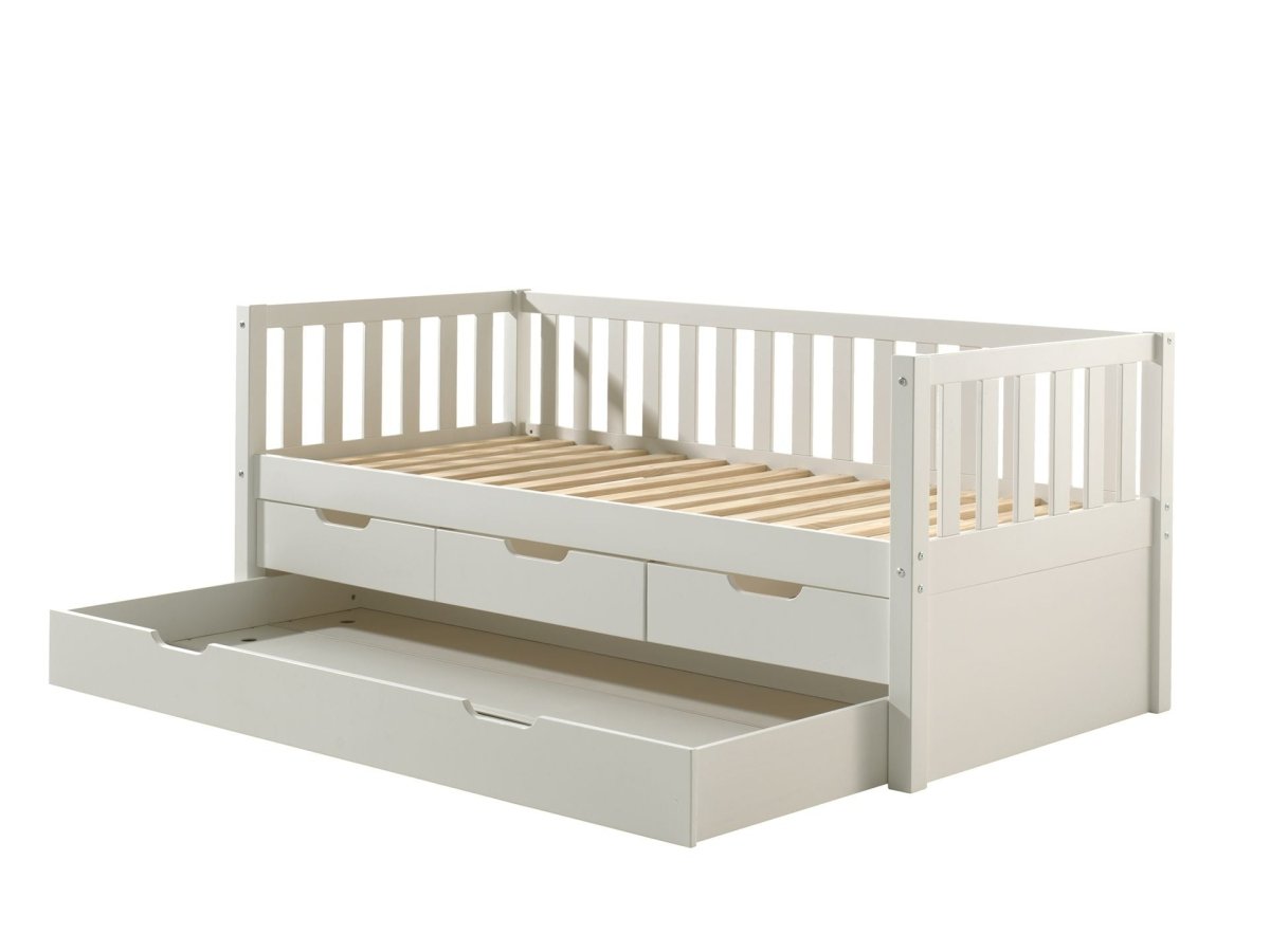 VIPACK-Lit Capitaine (91) FRITZ 90x200 cm Blanc