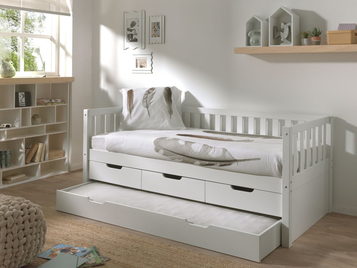 VIPACK-Lit Capitaine (91) FRITZ 90x200 cm Blanc