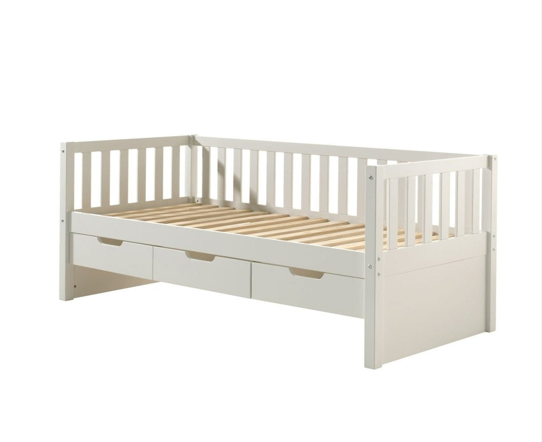 VIPACK-Lit Capitaine (91) FRITZ 90x200 cm Blanc