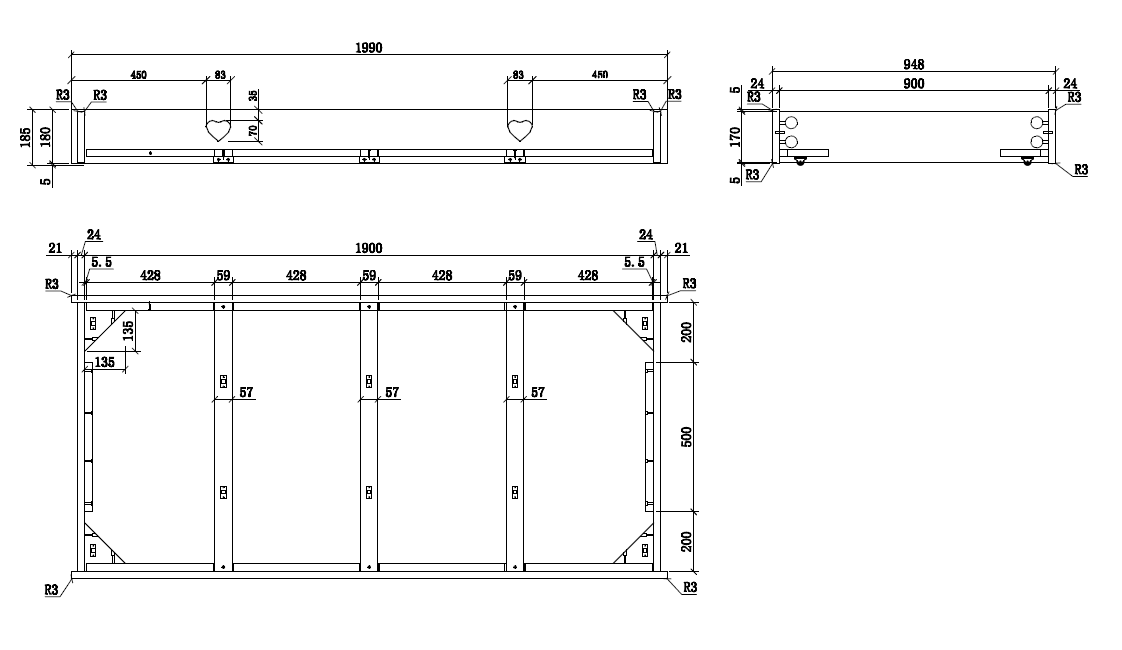 VIPACK-Lit Capitaine AMORI 90 X 200 cm Blanc