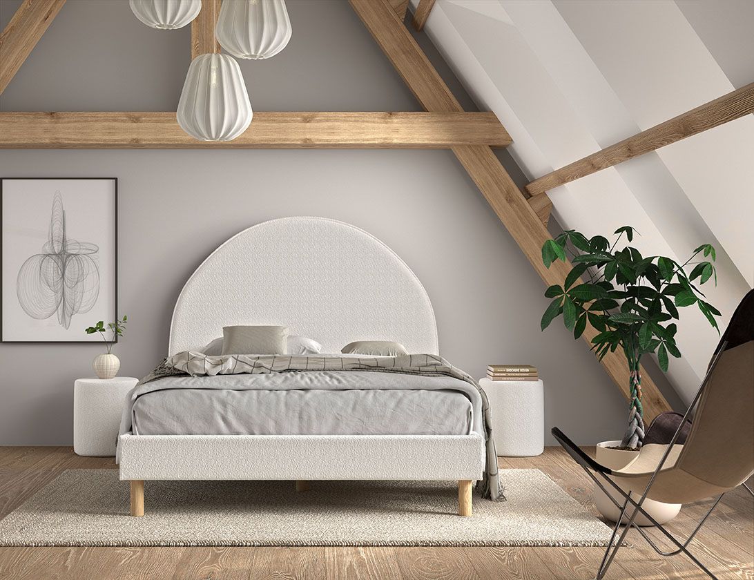 VIPACK-Lit Lune 140 X 200 Cm Blanc Boucle