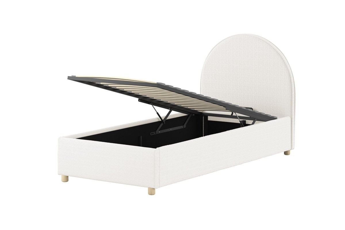 VIPACK-Lit LUNE Stockage 90 X 200 Cm Blanc