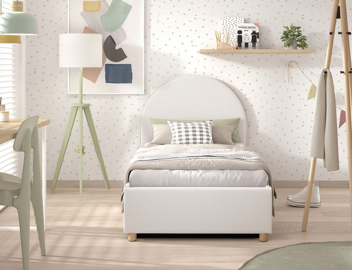 VIPACK-Lit LUNE Stockage 90 X 200 Cm Blanc