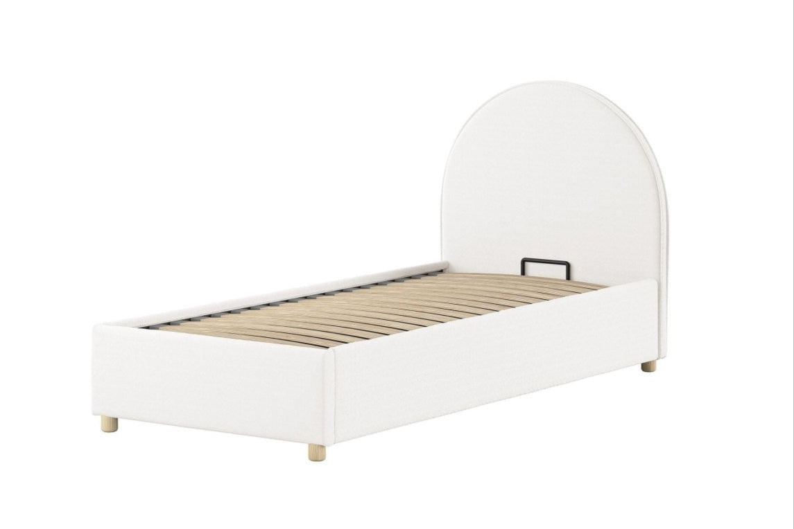 VIPACK-Lit LUNE Stockage 90 X 200 Cm Blanc