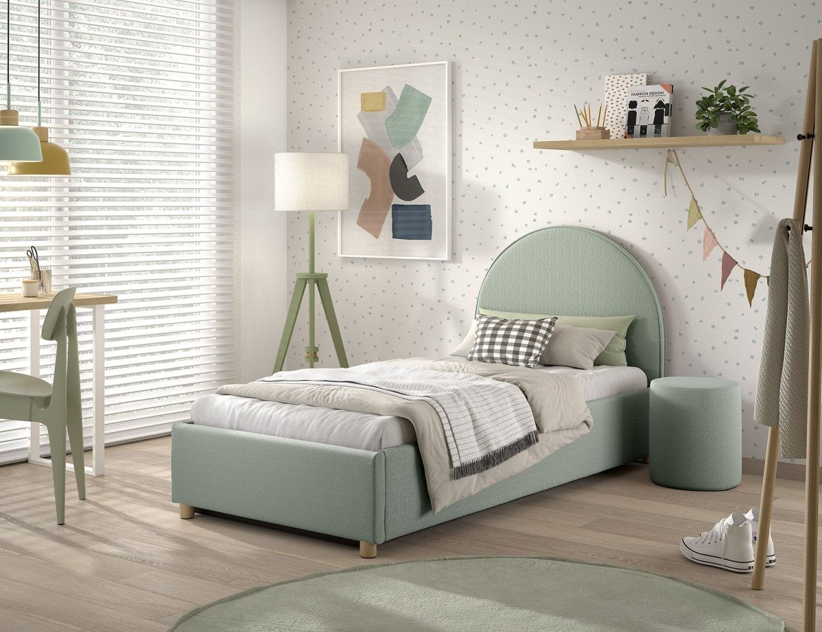 VIPACK-Lit LUNE Stockage 90 X 200 Cm Vert