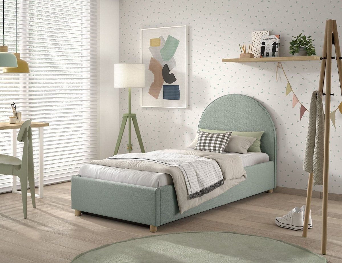 VIPACK-Lit LUNE Stockage 90 X 200 Cm Vert