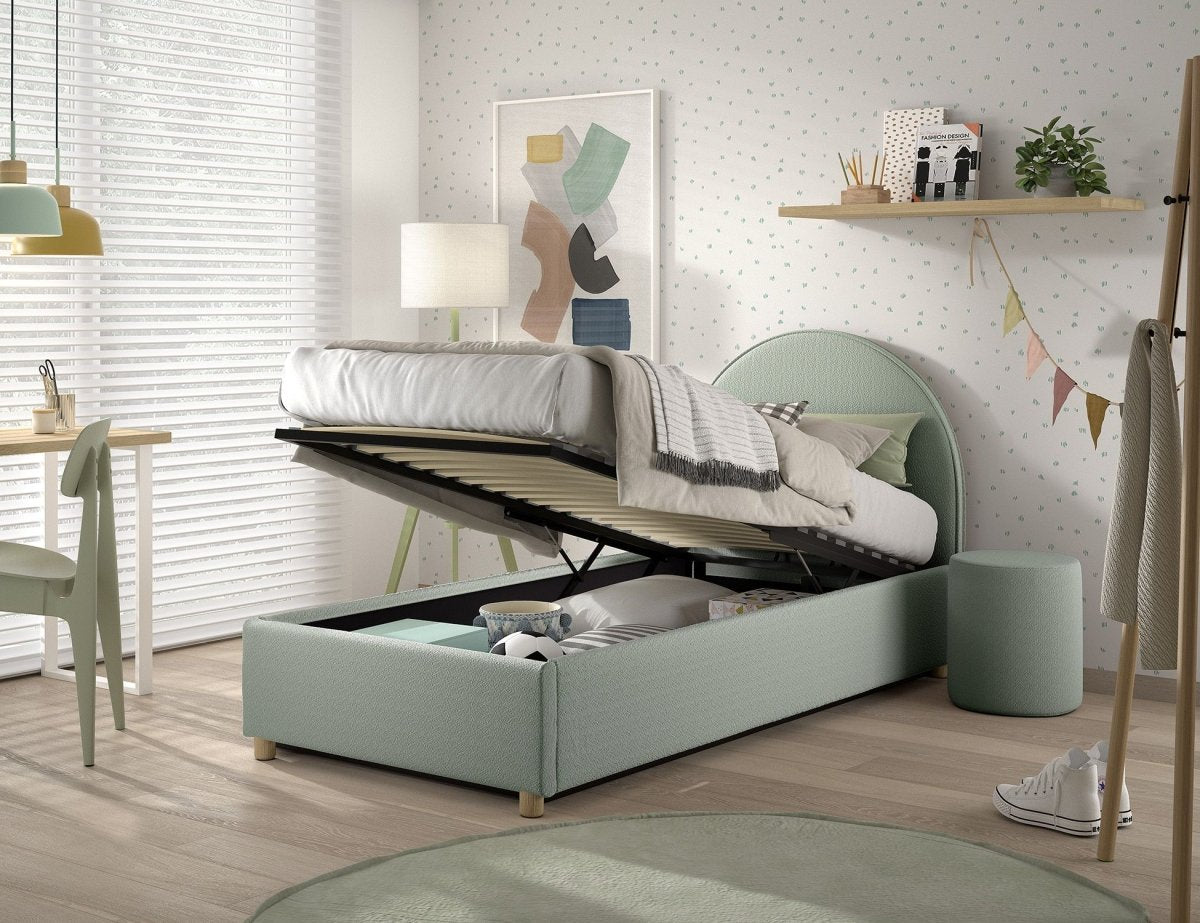 VIPACK-Lit LUNE Stockage 90 X 200 Cm Vert