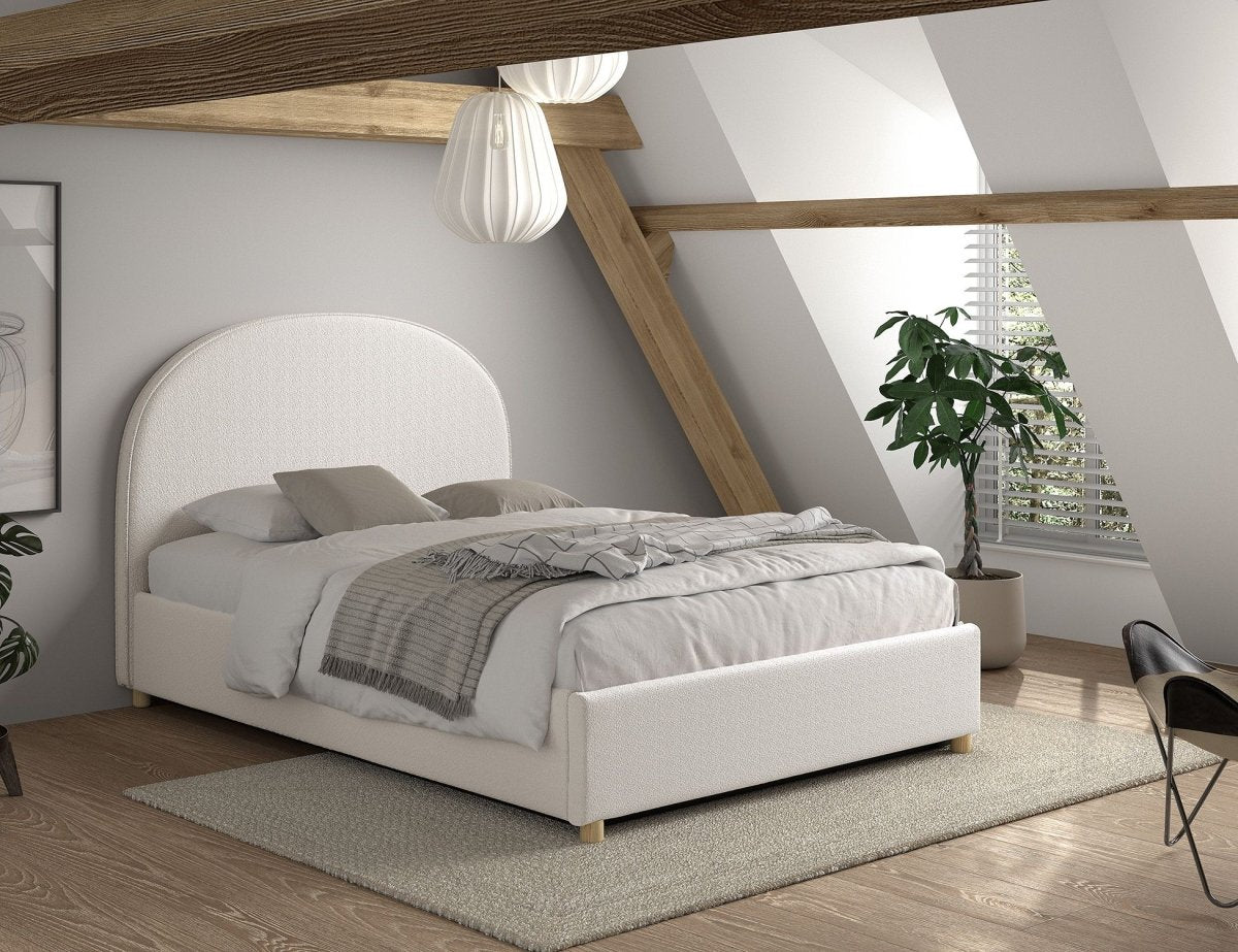 VIPACK-Lit LUNE Stokage 140 X 200 Cm Blanc