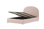 VIPACK-Lit LUNE Stokage 140 X 200 Cm Rose Bouclé