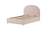 VIPACK-Lit LUNE Stokage 140 X 200 Cm Rose Bouclé