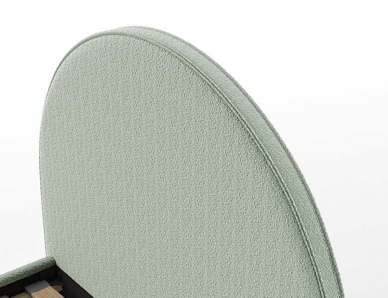 VIPACK-Lit LUNE Stokage 140 X 200 Cm Vert Bouclé
