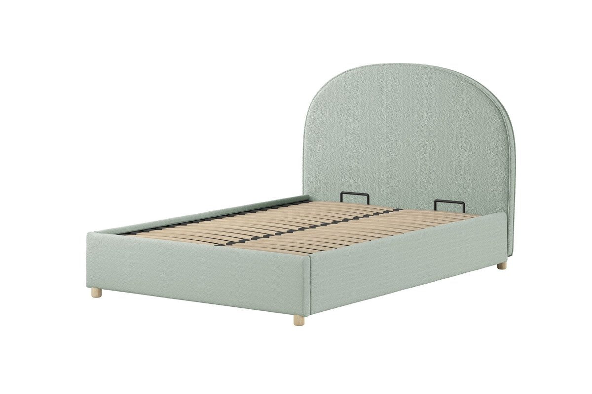 VIPACK-Lit LUNE Stokage 140 X 200 Cm Vert Bouclé