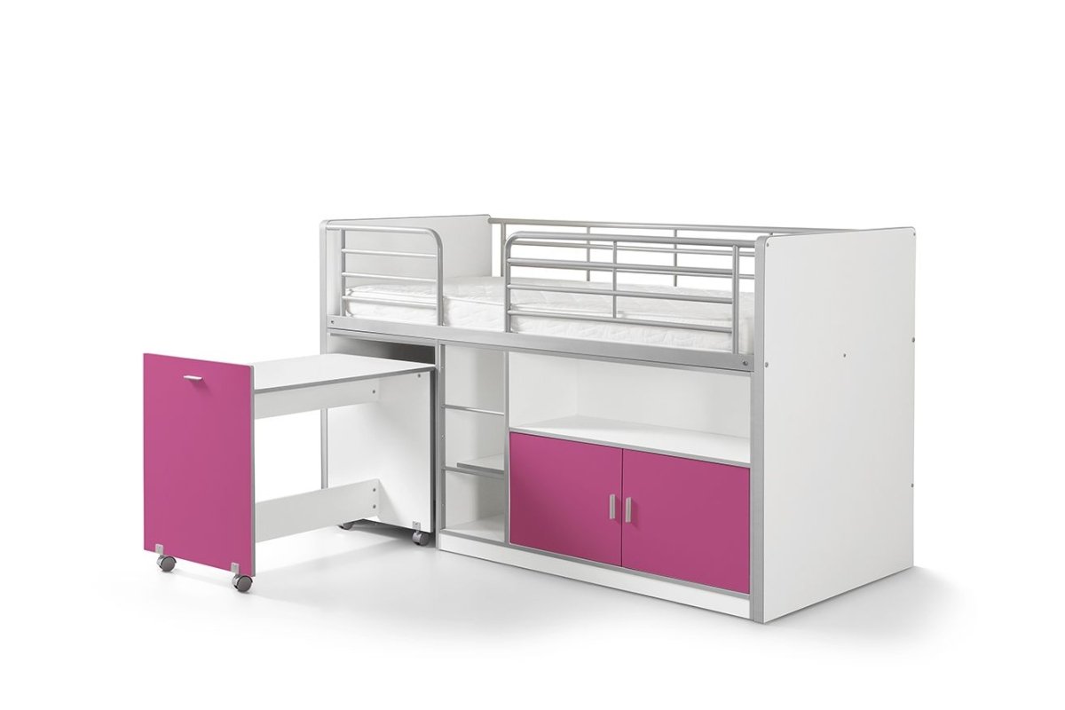 VIPACK-Lit Mi-Hauteur (91) BONNY 90 X 200 Cm Fuchsia