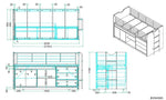 VIPACK-Lit Mi-Hauteur (95) BONNY 90 X 200 Cm Argent