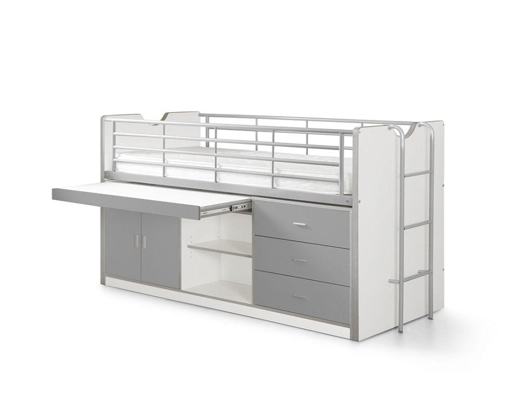 VIPACK-Lit Mi-Hauteur (95) BONNY 90 X 200 Cm Argent