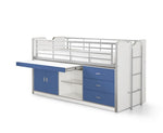VIPACK-Lit Mi-Hauteur (95) BONNY 90 X 200 Cm Bleu