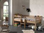 VIPACK-Lit Mi-Hauteur Bas Avec Échelle Forrest – 90 x 200 Cm – En Chêne