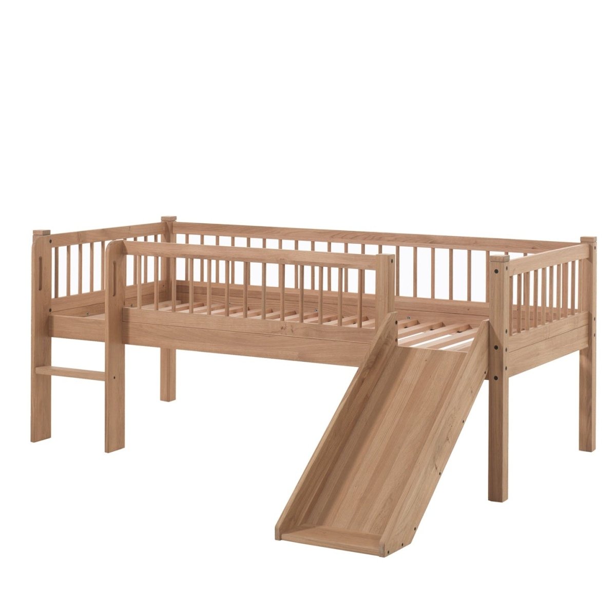 VIPACK-Lit Mi-Hauteur Bas Avec Toboggan Forrest – 90 x 200 Cm – En Chêne