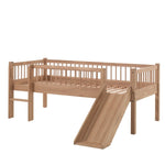 VIPACK-Lit Mi-Hauteur Bas Avec Toboggan Forrest – 90 x 200 Cm – En Chêne