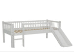 VIPACK-Lit Mi-Hauteur Bas Avec Toboggan Forrest – 90 x 200 Cm – En Hêtre Blanc
